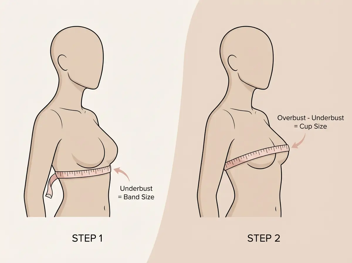 How to measure bra size correctly: underbust and overbust measurements for accurate American and UK sizing