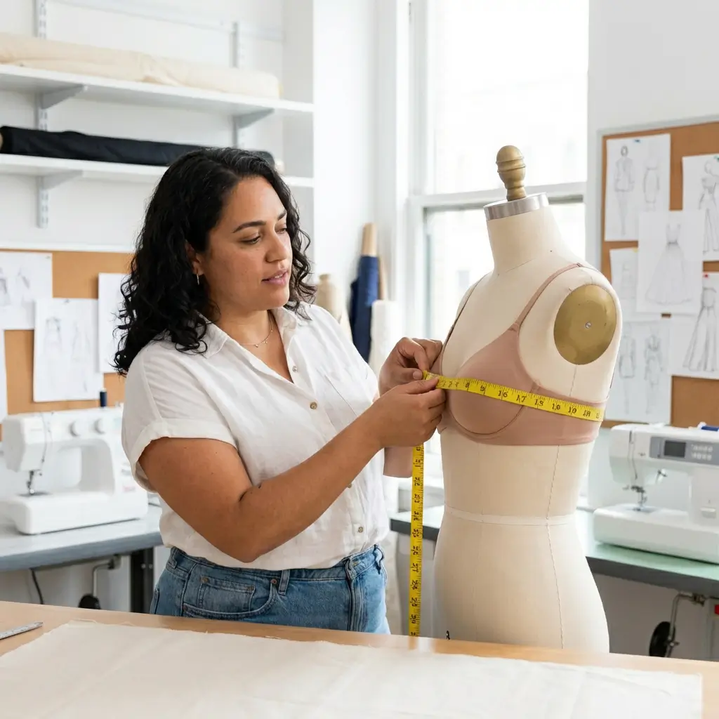 A woman holding a measuring tape, or a lifestyle image of confident women. Telling how to measuring bra.