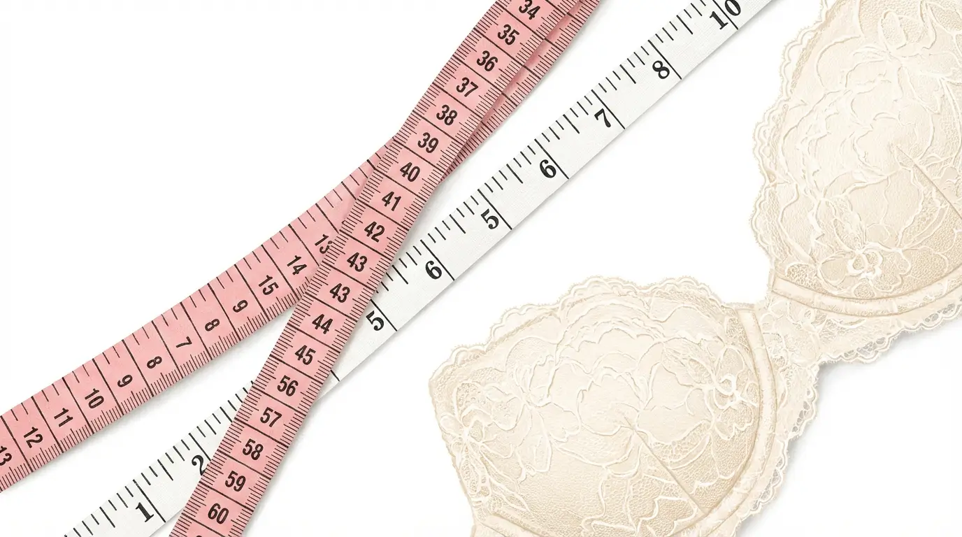 Comparison of centimeter and inch tape measures for bra sizing.