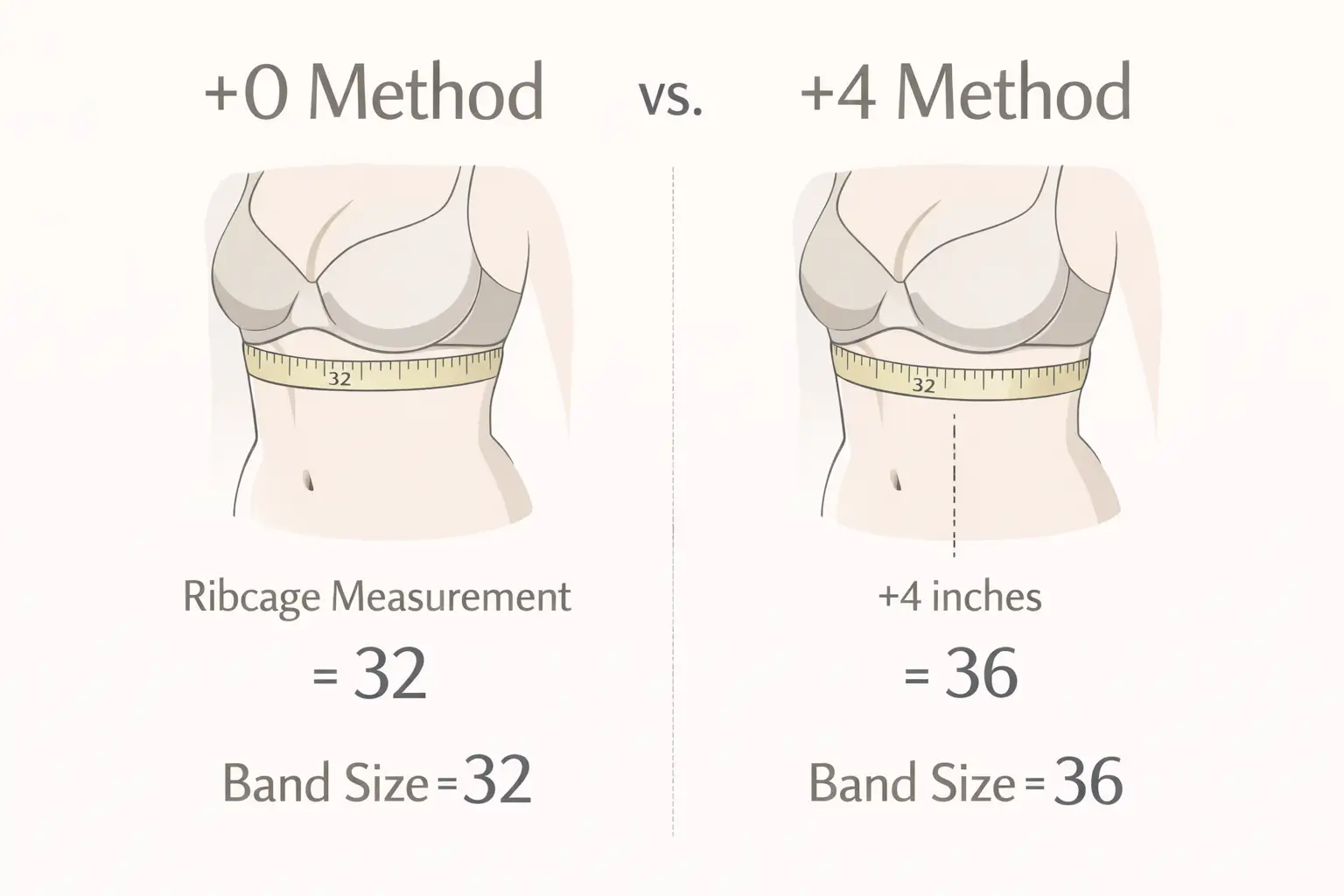 Comparison of +0 and +4 bra band sizing methods