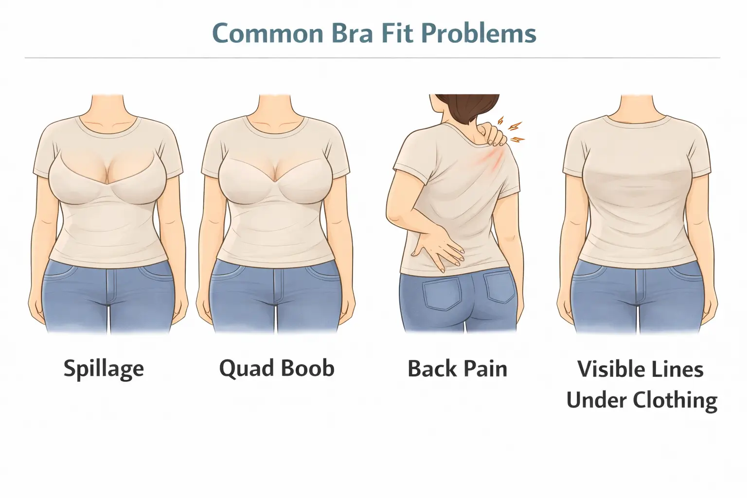 Common bra fitting problems for women with D cup size