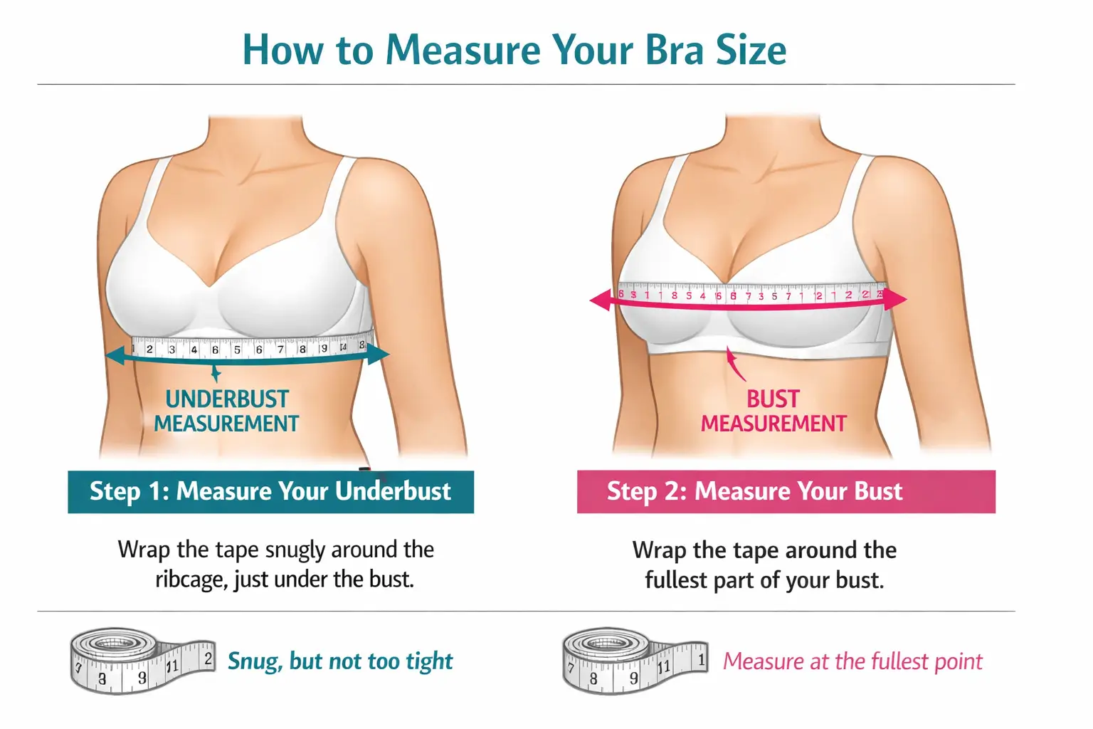 How to measure band and bust correctly for a D cup bra