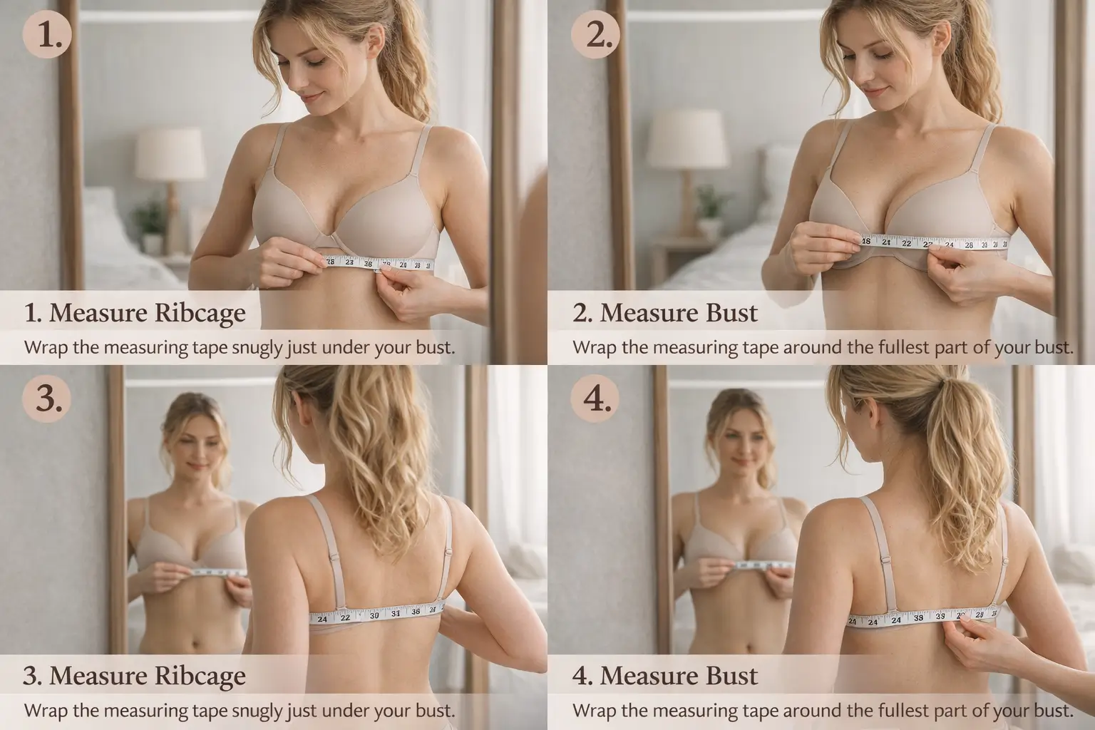 how to measure bust and band for bra size at home