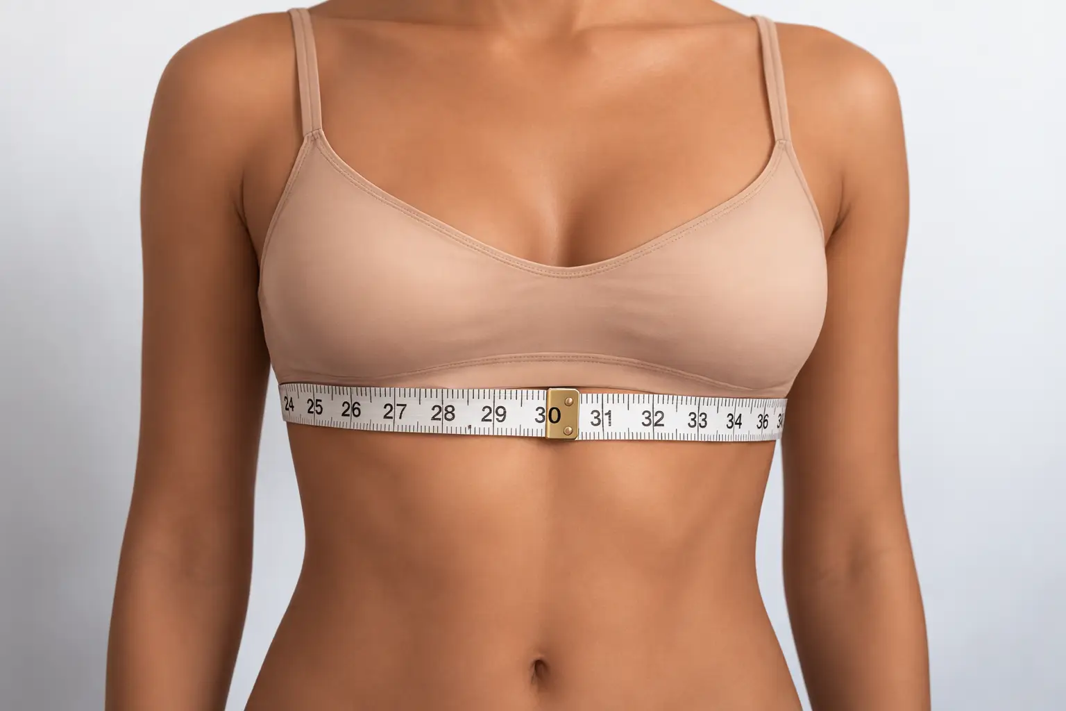 How to measure bra band size by wrapping measuring tape around the underbust ribcage