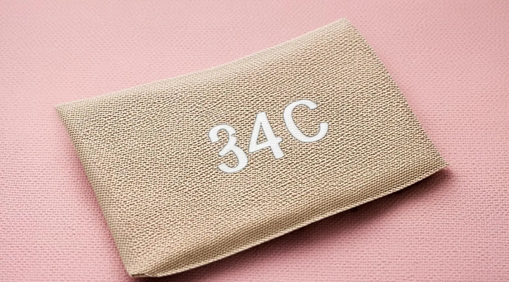 What is the C in bra size close-up of a bra label showing 34C cup size